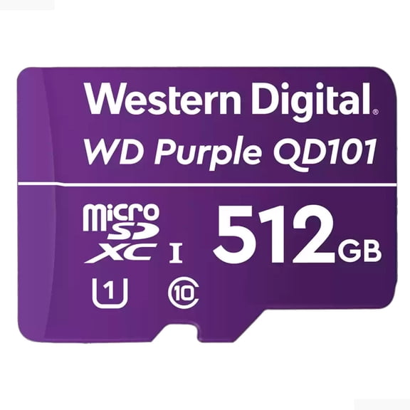 Tarjeta de Memoria Micro SD 512GB Western Digital Purple WDD512G1P0C Videovigilancia CCTV