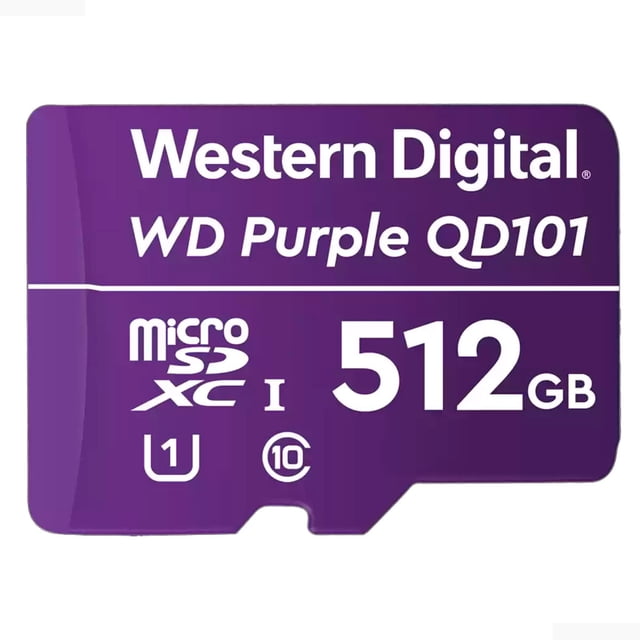 Tarjeta de Memoria Micro SD 512GB Western Digital Purple WDD512G1P0C Videovigilancia CCTV
