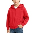 thumbnail image 2 of NAISIBABY Hoodies for Boys With Pockets Solid Color Long Sleeve Zipper Hoodies Red Size 10, 2 of 6
