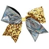 Crackle And Sequin Performance Hair Bow Seq Gold