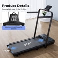 thumbnail image 3 of Walking Pad Treadmill with Incline and Handle Bar, 3.0 HP Foldable Treadmills 300LBS Capacity Folding Walking Pad 3 in 1 Under Desk Treadmill Remote Control with APP, 3 of 6