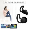 thumbnail image 3 of Deportes acuáticos Tapones para los oídos Silicona Aislamiento acústico Anti ruido Tapones para los oídos para dormir Negro JShteea El nuevo, 3 of 9