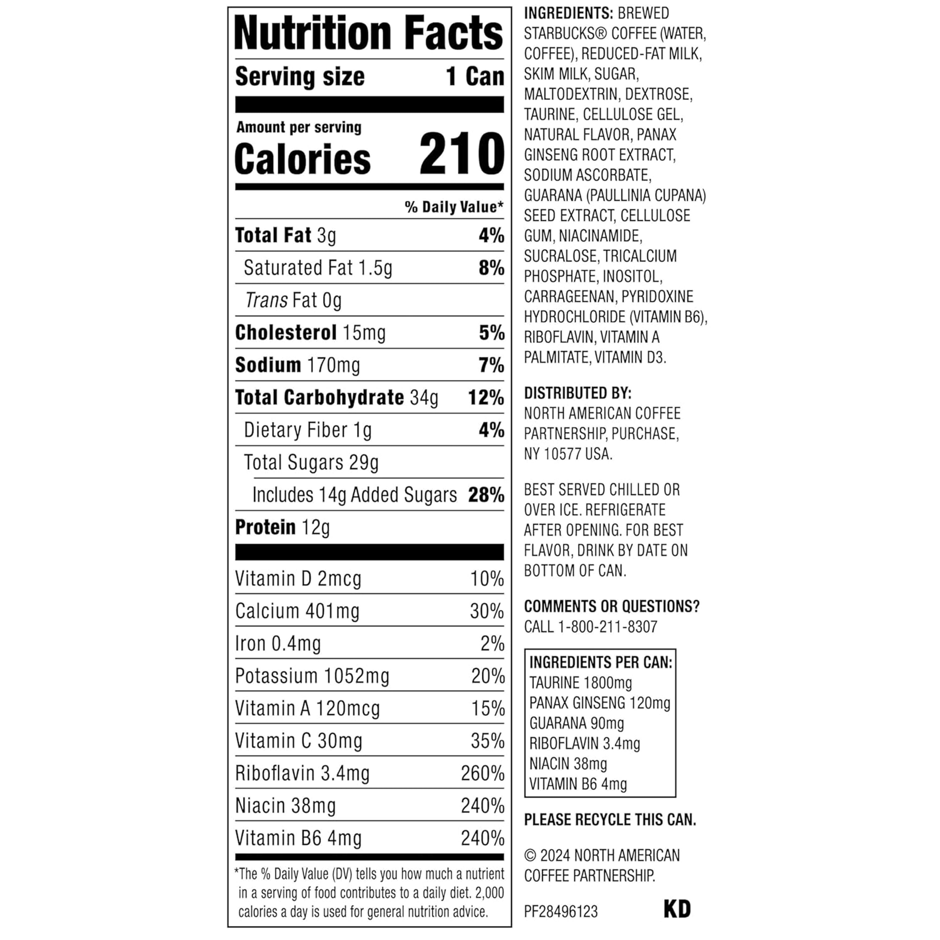 Starbucks Doubleshot Energy Vanilla, Strong Coffee Drink with 225 mg Caffeine, 15 fl oz, 12 Pack