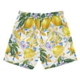 thumbnail image 2 of joogoo Boys Swim Trunks Blue Boho and Yellow Lemons Beach Board Shorts Drawstring Swimsuit M, 2 of 6