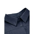 thumbnail image 4 of MAWCLOS Women V Neck Shirt Dress Loose Fall Maxi Dresses Button Down Lapel Collar Baggy Dress Dark Blue M, 4 of 7