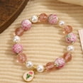 thumbnail image 2 of Pastoral Style Tulip Pearl Glaze Floral Ball Bracelet, 2 of 2