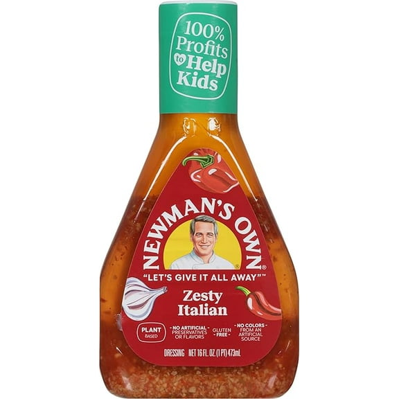 Newman's Own Zesty Italian Salad Dressing, 16-oz.