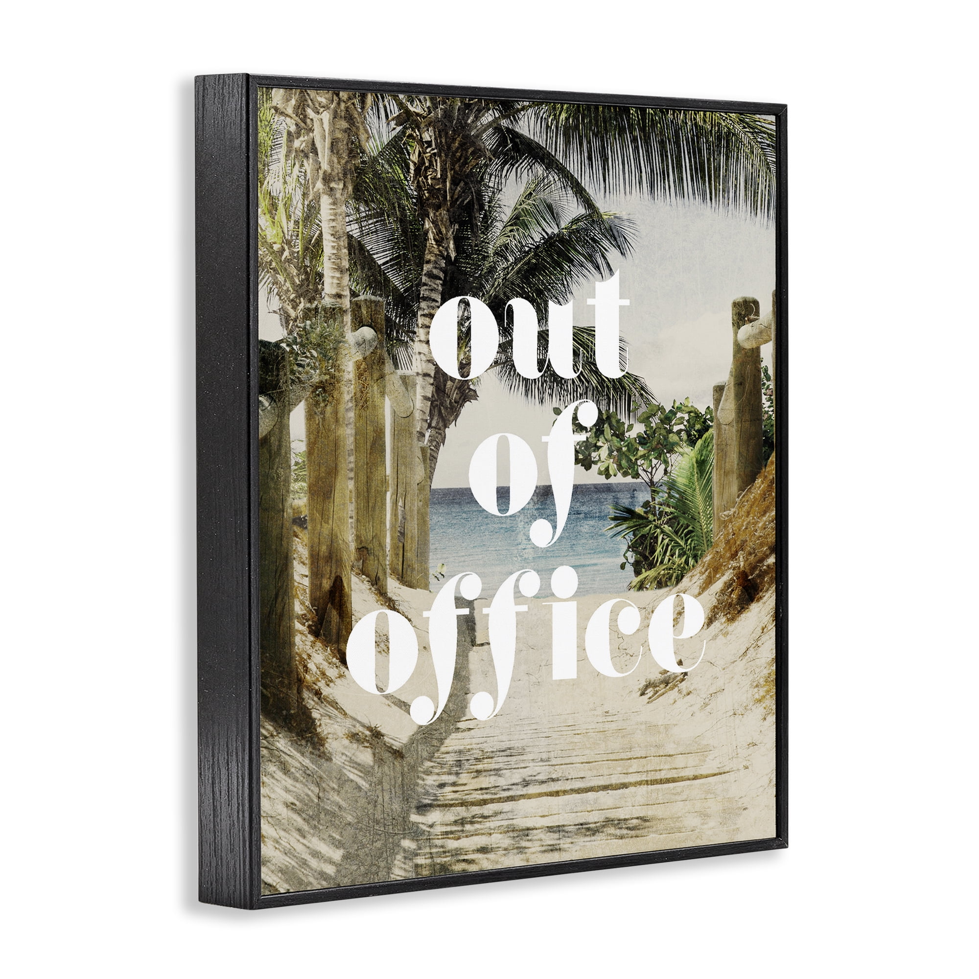 Out of Office Beach Path Black Framed Giclee Art, design by Lil' Rue