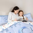 thumbnail image 4 of Erosebridal Blue Sparkle Sequins Print Twin Comforter Sets for Girls, Monogrammed S Bedding Set, Colorful Stars Reversible 2pcs, 1 Comforter and 1 Pillowcase, 4 of 6