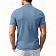 thumbnail image 5 of CIENVNSTG Mens Summer Tops Solid Color Mock Neck Short Sleeve T‑Shirts Lightweight Breathable Slim Fit Basic Casual Tee Tops for Daily Outdoor Street Wear Light Blue M, 5 of 6