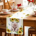 thumbnail image 5 of Sunflower Pig Table Runner 90 Inches, Summer Eucalyptus Yellow Lace Bed Runner Dresser Scarves Tabletop for Indoor Outdoor Parties/Ceremony/Banquet, 13" x 90", 5 of 9
