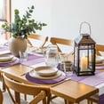 thumbnail image 6 of Purple Ombre Round 15 Inch Placemats Set of 8, Farmhouse Vintage Wooden Striped HeatResistant Non Slip Place Mats for Dining Table, Wipeable Braided Kitchen Table Mats for Housewarming, 6 of 9