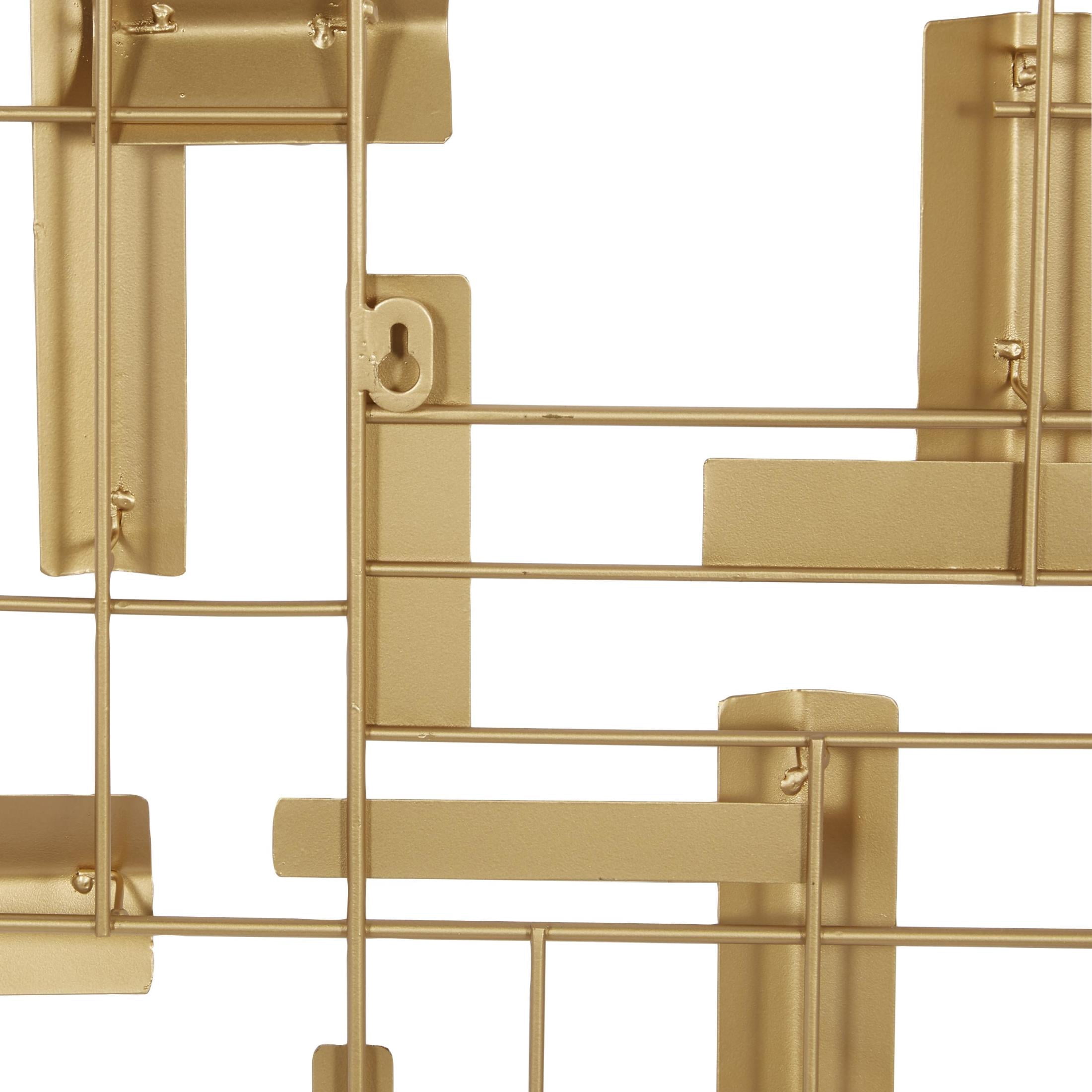 CosmoLiving by Cosmopolitan Gold Metal 3D Stripe Geometric Wall Decor