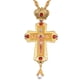 thumbnail image 1 of Cruz Pectoral chapada en oro, collar religioso de crucifijo ruso, griego, arte bizantino y tradición ortodoxa, cruz santa, curas, 1 of 5