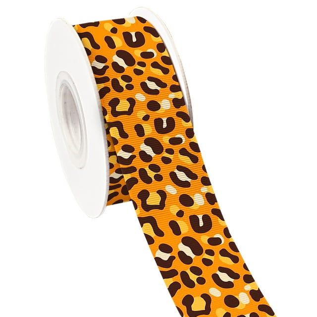 Animals Speckle Leopard Print Design Printed Grosgrain Satin Ribbon for Gift Wrapping Hair Bow Craft Accessory 50 Yards Jiayi
