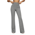 thumbnail image 2 of Women's High Waisted Flare Pants Slim Fit Bell Bottom Dress Pants Flattering Elegant Work Office Business Casual Trousers Stretchy Yoga Slacks Long Bottoms, 2 of 6