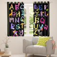 thumbnail image 3 of Alphabet Curtains ,Cartoon English Alphabet Insulated Thermal Curtains for Bedroom,Rainbow 26 Letters 30%-50% Blackout Curtains,Zebra Animal Alphabet Window Curtains 38"X54",Black, 3 of 6