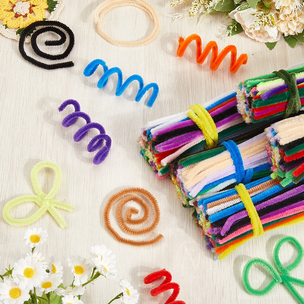 1000Pcs 12in Pipes Cleaners for Crafts 20 Multicolors Chenille Stems Bulk Fleece Fur Christmas Soft Handmade DIY Arts Projects Plush Animal