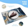 thumbnail image 3 of BaHomeck placemats Set of 4 Watercolor Painting With Gold Lines, In Shades Of Blue And White Cotton Linen rectangle Placemats for Kitchen Dining Table Indoor,Outdoor,18*12inch, 3 of 4
