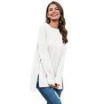 thumbnail image 2 of Innerwin Tee Col Rond Femme T Shirt Quotidien Couleur Unie T-shirt Ample Blanc TG, 2 of 4