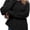 Black, variant on Czanzd Women's Cable Knit Asymmetrical Hem Sweater Crewneck Pullover Top-Apricot,L