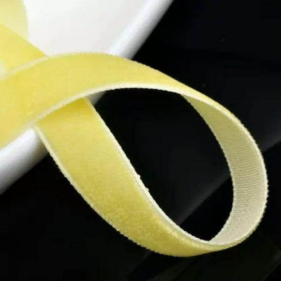 U8MO 3/8" 10mm Solid Flocked Velvet Ribbon lot Sewing Trim 10 yards / 200 yards-8# Yellow-10 yards