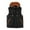 Black, variant on Mens Winter Puffer Vest Warm Full Zip Drawstring Hooded Padded Jacket Lightweight Casual Sleeveless Jacket with Zipper Pocket