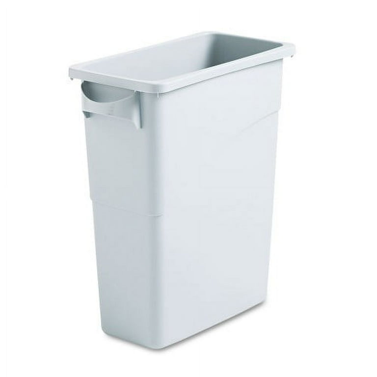 Slim Jim Waste Container with Handles, 15.9 gal, Plastic, Light Gray Slim Jim Waste Container with Handles, 15.9 gal, Plastic, Light Gray