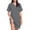 Grey, variant on Jamsmile Womens Tshirts Dress Summer V Neck Solid Colour Pullovers Comfortable Casual Button Down Loose Fit A-Line Mini Dress