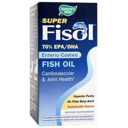 Natures Way Super Fisol 70% EPA/DHA Enteric-Coated Fish Oil 180 (Best Enteric Coated Fish Oil)
