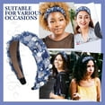 thumbnail image 5 of Gymnture denim hairband women Denim Hairband For Women Rhinestone Knotted Headband Wide Fashion Hairband For Girls Cute Jeweled Hair Accessories For Party, 5 of 10