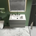 thumbnail image 3 of CITTANEO 30" Floating Bathroom Vanity with 3-Hole Ceramic Sink, Contemporary Bathroom Cabinet with 2 Drawers, Gray, 3 of 7