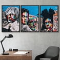 thumbnail image 2 of wall26 Framed Canvas Print Wall Art Set Warhol Basquiat Mt. Rushmore Graffiti &amp; Street Art Comic Book Illustrations Modern Art Urban Portrait for Living Room, Bedroom, Office - 16"x24"x, 2 of 5