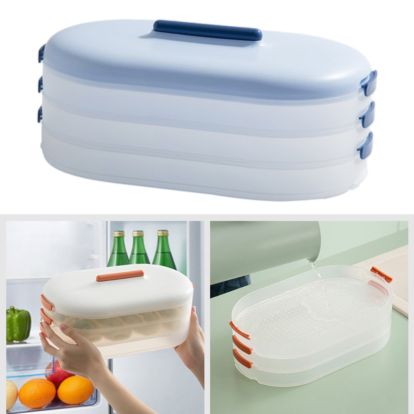 Axioma Freezing Container Fridge Shelf Holder Food Grade blue