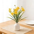 thumbnail image 5 of 3PC Artificial Narcissus Flowers, Lifelike Silk Daffodil Bouquet, Vibrant Table Centerpiece Arrangement, Plastic Stems, Home Office Decor, 14.6Inch, 5 of 6
