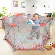 Odoland Portable Playard Play Pen for Infants and Babies - Lightweight Mesh Baby Playpen with Carrying Case,Unisex