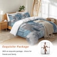 thumbnail image 7 of Abstract Oil Painting Bedding Duvet Cover Set Queen Size 4 Pieces Square Blue Smear Bedding Set with Zipper Closure, 1 Comforter Cover 90x92 Inches 1 Flat Sheet & 2 Pillow Cases, 7 of 7