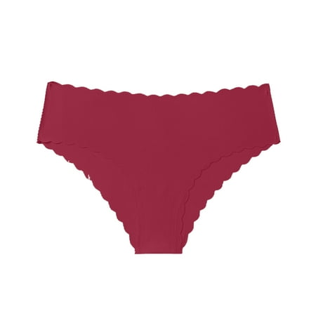 Dasayo Red Ladies Panties Thong Seamless G-String Low Waist Solid Cheeky Panty Hipsters for Women Clearance S
