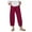 Wine, variant on Pants For Women Trendy Pocket Loose Waist Solid Elastic Plus Size Petite Trouser Women's Pants