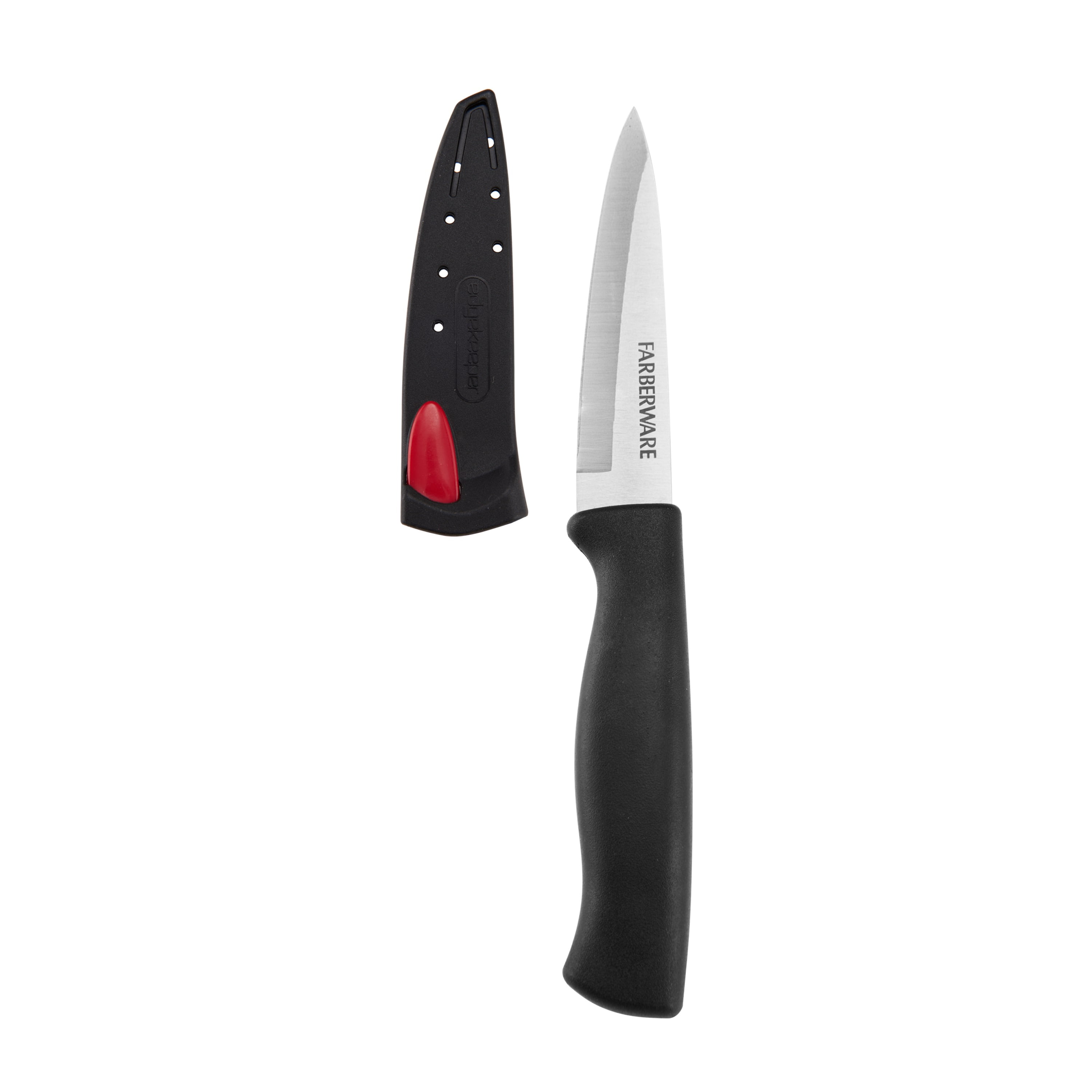Farberware Edgekeeper Classic 3.5-inch Paring Knife with Black Self-Sharpening Sleeve and Handle