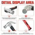 thumbnail image 3 of Ergonomic 16oz Fiberglass Claw Hammer with Magnetic Nail Puller – Non-Slip TPR Grip, Plastic-Coated Metal, Perfect for Outdoor & Home Repairs, Great Gift for Father’s Day, 3 of 7