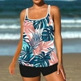 thumbnail image 2 of Summer Akafmk Tankini Swimsuits for Women Loose Fitting Floral Printed Swim Tops with High Waisted Boyshorts Two Piece Bathing Suits Comfortable Athletic Swimwear,Sizes S-2XL, 2 of 5