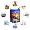thumbnail image 6 of PHELIKA Lighthouse Beach Garden Summer 04 Laundry Basket 65L Large Foldable Round For Dirty Clothes Toy Storage, 6 of 6