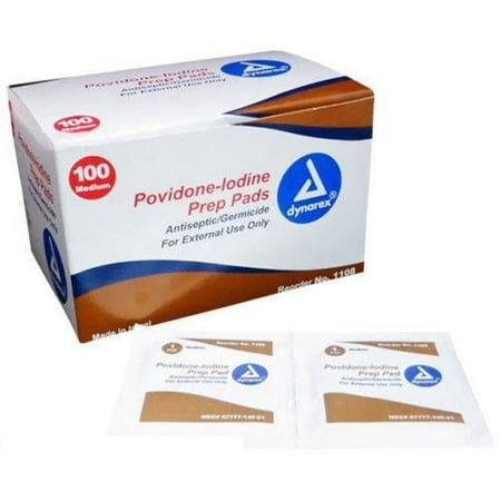 Dynarex, Povidone iode USP, 5 boîtes (500) MS-tampons 60570