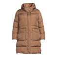 BCBG Paris Women's Plus Size Long Puffer Coat with Hood