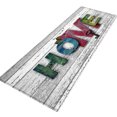 thumbnail image 1 of Tapis Absorbant à Motif de Ficelle de Plage et Grain de Bois avec Galets, Tapis de Buanderie Résistant aux Taches, Lavable à la Machine, Paillasson pour Porte d'Entrée Intérieur pour Extérieur, Patio, Plancher, Entrée, Porche, Garage, Bureau, 47x16 Po, 1 of 2