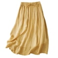 thumbnail image 3 of Sentmoon Women Maxi Skirt Elastic Waist Women Skirts Trendy Solid Color Regular Fit Midi Skirts for Women for Working Out and Gym M-2XL, 3 of 9