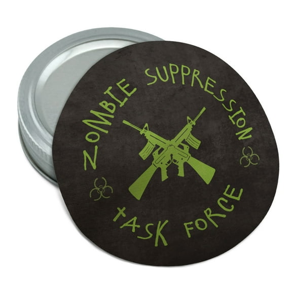 Zombie Suppression Task Force Distressed Green Round Rubber Non-Slip Jar Gripper Lid Opener