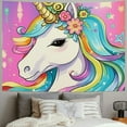 thumbnail image 2 of ALEPADNF  Unicorn Small Tapestry for Teen Girls Bedroom Aesthetic Wall Hanging Rainbow Tapestries Funny Cute Anime Art Poster for Kids Bedroom Living Room College Dorm Home Decor 40x60inch, 2 of 6