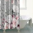 thumbnail image 5 of Floral Shower Curtain Watercolor Botanical Bathroom Decor Rustic Flower Design Fabric Bath Curtain for Tub Country Style Home Accessories with Hooks，72x84in(180*210cm), 5 of 5